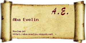Aba Evelin névjegykártya